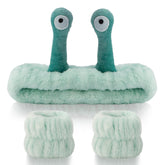 SuPoo snail headband in green, comfy fit for spa and makeup routines