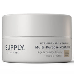 Supply Men’s Facial Moisturizer front jar for oil-free daily hydration.