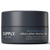 Supply Ultra Lather Shaving Cream jar with rich lather for a smooth shave