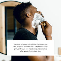 Supply Ultra Lather shaving cream foam closeup shows thick texture for smooth shaves.