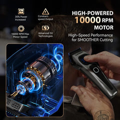 SUPRENT blue titanium blades closeup demonstrates precise, cool-cut capability
