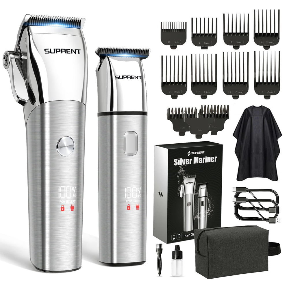 SUPRENT low-noise hair clippers close-up showing quiet operation for sensitive ears