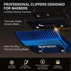 SUPRENT zero-gap T-blade closeup enables crisp lines and detailed fades
