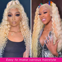 SUPSYOUSF deep-wave 180 density wig shows full, glamorous texture.