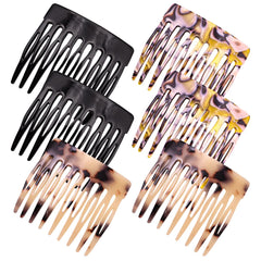 Suptizizkz black small French side combs, close-up, secure hold for elegant styling.