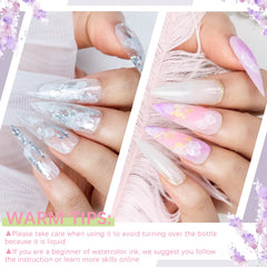 SUPWEE marble nail art base enabling elegant patterns over any color.