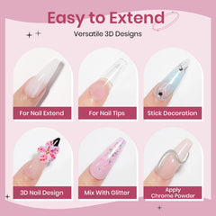 SUPWEE Pink solid builder gel enables 3D nail art and extensions