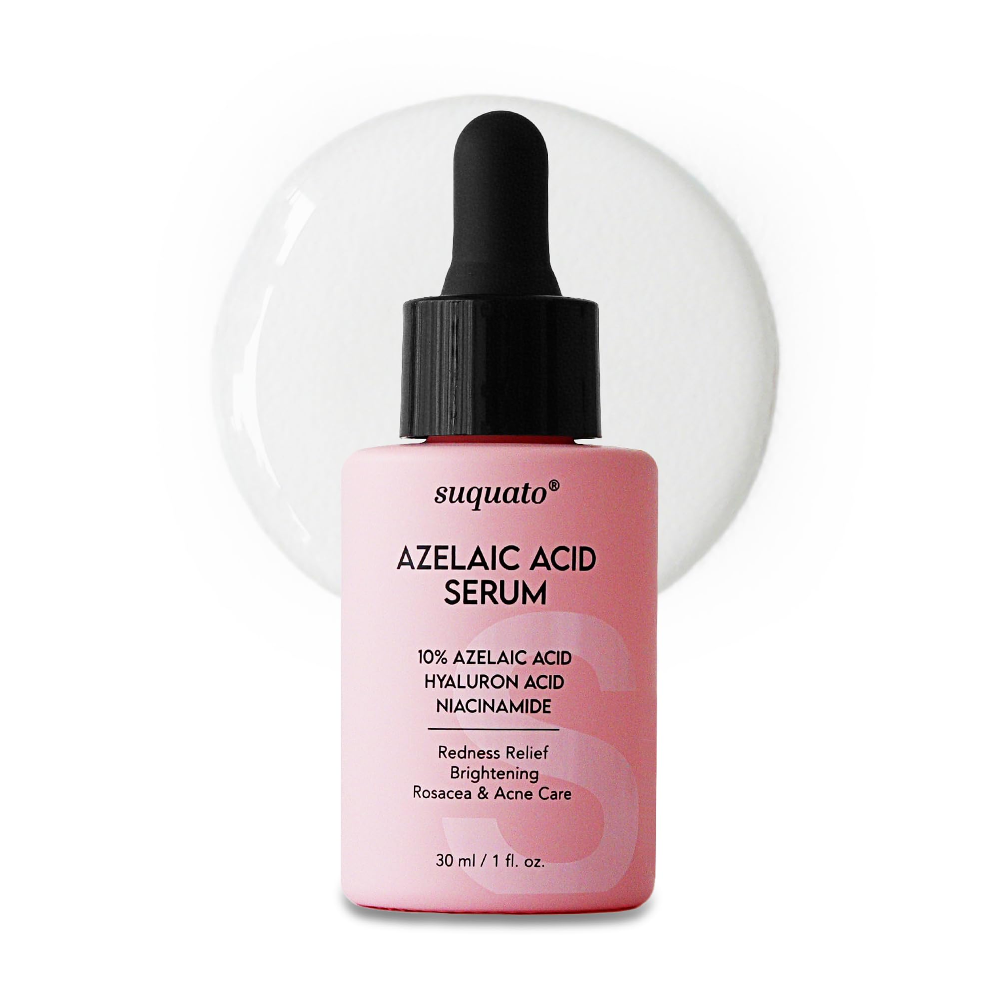 Suquato 10percent azelaic acid serum bottle for clearer skin.