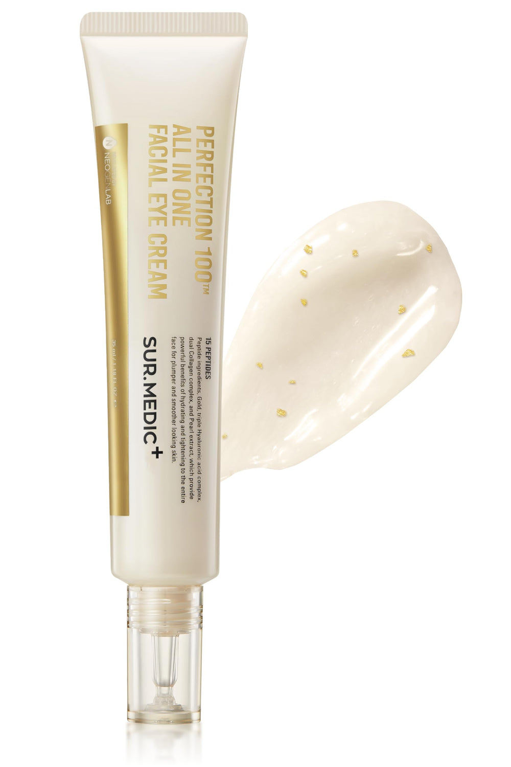 SUR.MEDIC+ 24K Gold Perfection cream bottle highlights hydration and radiant skin.