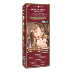 Surya Brasil Henna Cream packaging highlights vegan cruelty-free formula for color care