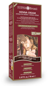 Surya Brasil light brown henna cream application swatch for even gray coverage