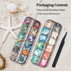 SUTOZMIWE Aurora Shell Glitter Flakes irregular-shape closeup captures holographic iridescence for accents.