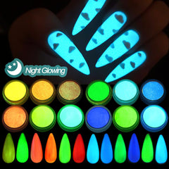 SUTOZMIWE green glow powder under lamp demonstrates long-lasting luminescence.