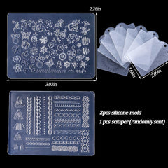 SUTOZMIWE nail art molds sweater-knit pattern for cozy nails