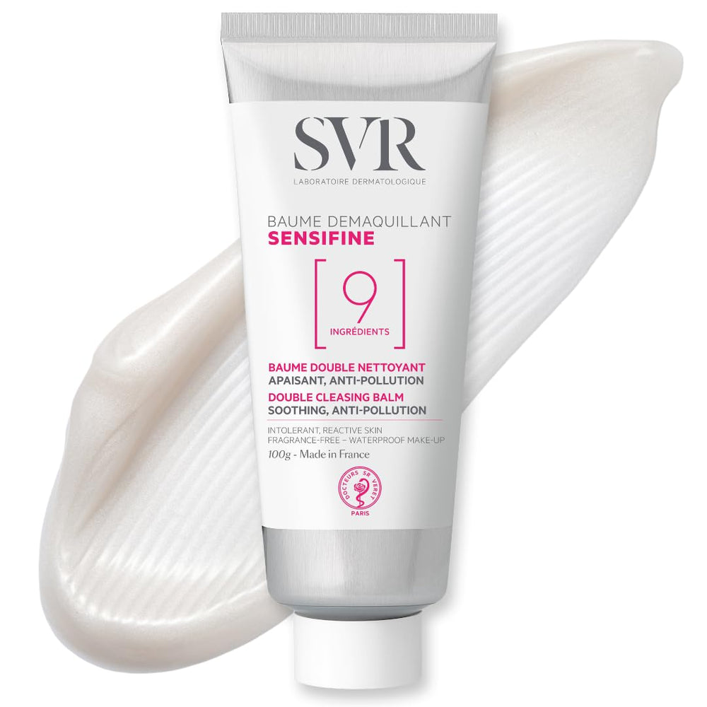 SVR Sensifine cleansing balm jar ready for application and makeup removal