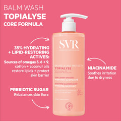 SVR Topialyse fragrance-free cleansing balm keeps skin comfortable.