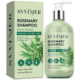 Svvimer Rosemary hair thickening shampoo bottle on shelf suggests volumizing cleanse for fine hair daily care