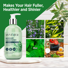Svvimer Rosemary Conditioner ingredients list highlights rosemary, tea tree, and mint for nourishment.