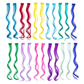SWACC 22 Pcs colored hair extensions packaging image shows vibrant color range for easy party styling.
