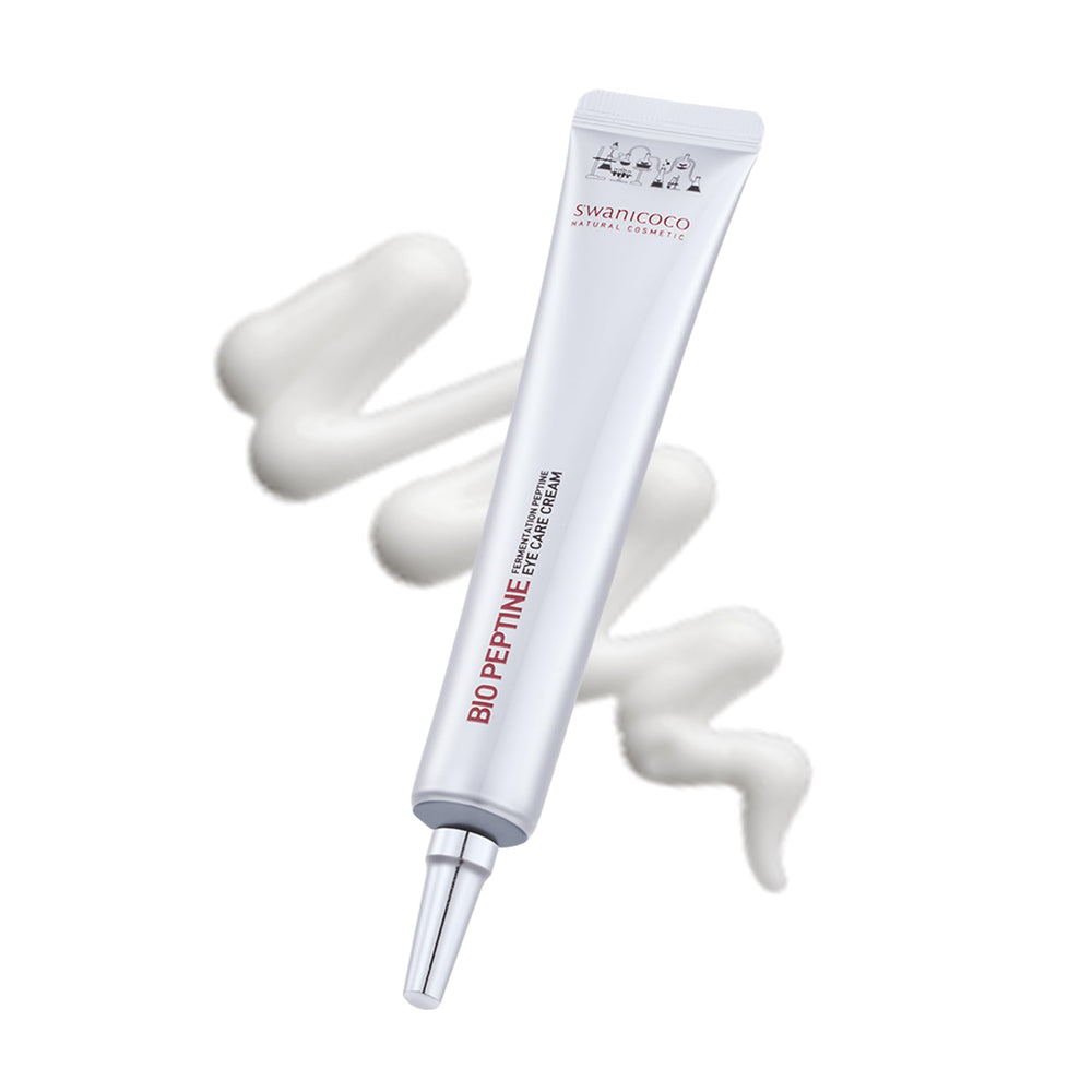SWANICOCO pregnancy safe eye care cream bottle closeup for delicate under eye skin