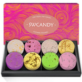SWCANDY Shower Steamers packaging close-up showing gift-ready presentation.