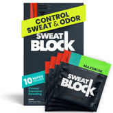 SweatBlock pack of 10 wipes offers portable, long-lasting protection for daily wear.