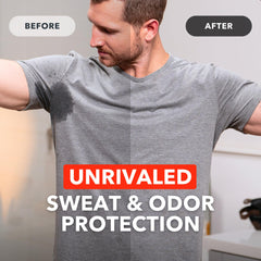 SweatBlock unscented formula during night application demonstrates long-lasting protection.