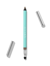 Sweed Satin Eyeliner Mink Greige pencil swatch shows creamy texture for soft definition.