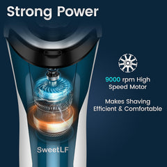 SweetLF electric razor men wet-dry use in shower for convenient grooming anywhere.