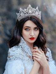 SWEETV Queen Crown wedding glam look with Austrian crystals
