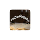 SWEETV silver wedding tiara crystal closeup highlighting brilliant Austrian crystals for bridal sparkle