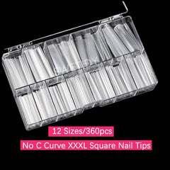 SWETIDY 360pcs clear half-cover tips show durability for acrylic, gel, or press-on use