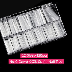 SWETIDY flat half-cover acrylic nails in clear for natural or French looks