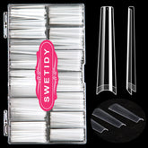 SWETIDY No C Curve 3XL coffin nails pack showing long dramatic length and clean edges for extensions