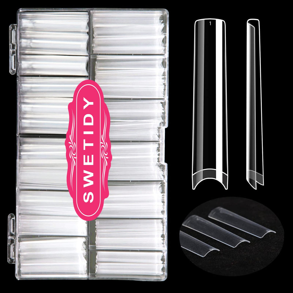 SWETIDY No C Curve 3XL long-square nail tips case for salon-ready storage and easy access