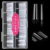 SWETIDY no C curve XL coffin nail tips in a box for professional or DIY use.