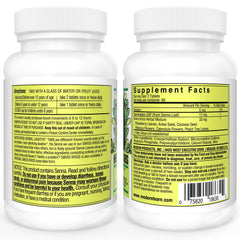 Swiss Kriss Herbal Laxative Tablets bottle side view highlighting herbal blend for gentle relief