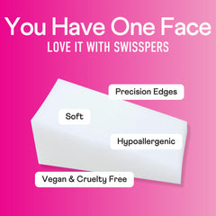 Swisspers Premium Cosmetic Wedges closeup material highlighting latex-free composition