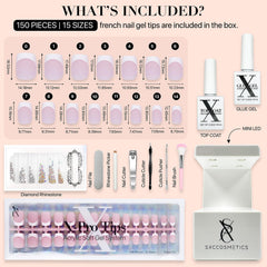SXC Cosmetics XS Square Nails close-up with pink tips demonstrates premium quality and natural feel