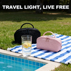 SXS LACONIC makeup bag compartments keep cosmetics separate for efficient packing.