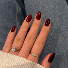 SXVME glitter glue-on nails short almond fake nails offer sparkle and salon-like finish.