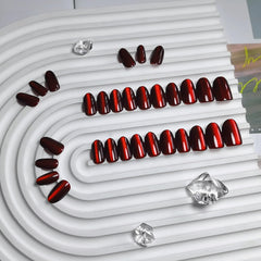 SXVME reusable almond nails stay secure with tabs; easy removal.