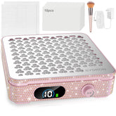 SYDRON Nail Dust Collector rose-pink frame captures dust for a cleaner manicure station.