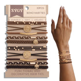 SYGY 10-pcs boho hair ties bracelets pack showing versatile options for everyday wear