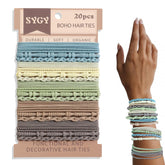 SYGY boho hair ties in light colors for versatile daytime ponytails.
