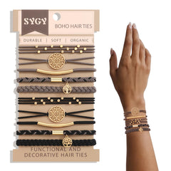 SYGY boho hair ties style 1 braided bracelet on wrist offers no-damage everyday wear