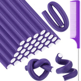Syhood 30-piece flexible curling rods purple pack for quick heatless styling at home