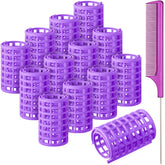 Syhood large purple plastic hair rollers set for easy home curls.