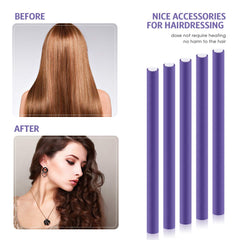 Syhood no-heat hair rollers in use for safe curl formation