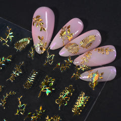 SYPAFG fall leaves nail art decals for stylish autumn manicure.